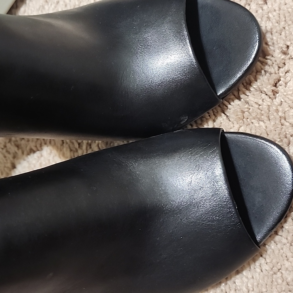 Women's Black Peep Toe Heels 9M - Picture 3 of 10